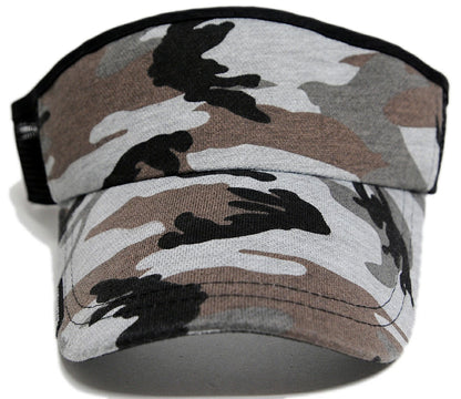 カモ柄サンバイザー BIGWATCH正規品 グレーカモ 迷彩 迷彩柄 カモフラージュ柄 ビッグワッチ SBH-06 春 夏 秋 日よけ ランニング