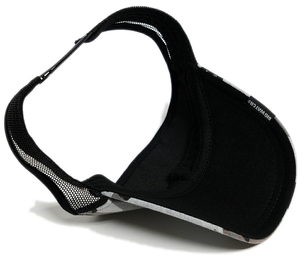 カモ柄サンバイザー BIGWATCH正規品 グレーカモ 迷彩 迷彩柄 カモフラージュ柄 ビッグワッチ SBH-06 春 夏 秋 日よけ ランニング