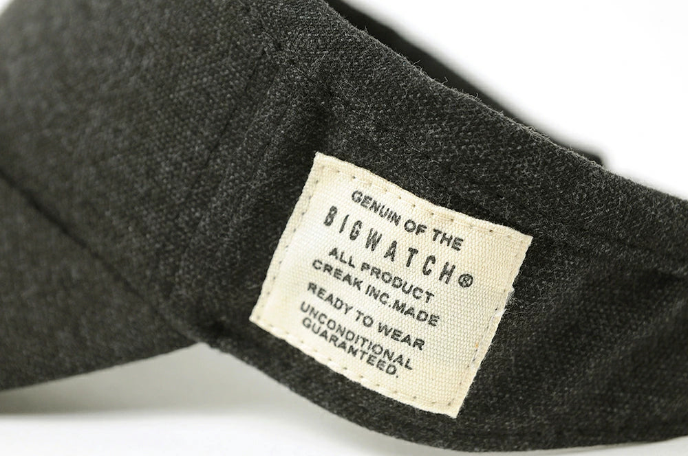 フランネルサンバイザーBIGWATCH正規品 チャコールグレー ビッグワッチ サンバイザー 帽子 ビッグサイズ BIGWATCH正規品 SBH-09 春 夏 秋 UVケア