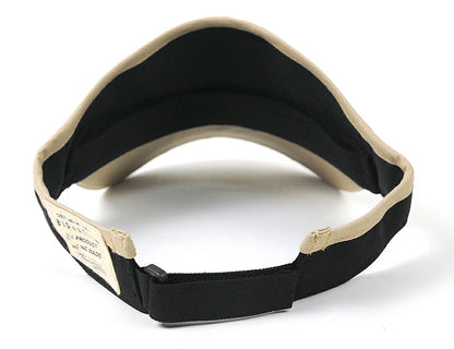 無地 ラウンド コットン サンバイザー ビッグワッチ BIGWATCH ブラック/ベージュ 黒 コットン100% バイカラー ツートン 帽子 ゴルフ スポーツ SBH-12R 春 夏 秋 UVケア