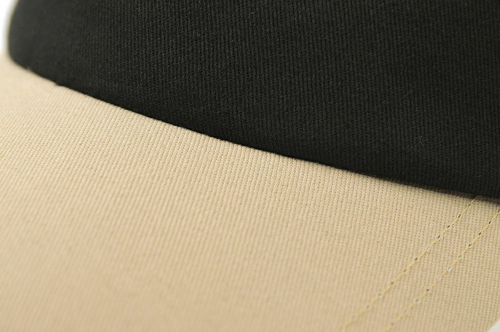 無地 ラウンド コットン サンバイザー ビッグワッチ BIGWATCH ブラック/ベージュ 黒 コットン100% バイカラー ツートン 帽子 ゴルフ スポーツ SBH-12R 春 夏 秋 UVケア