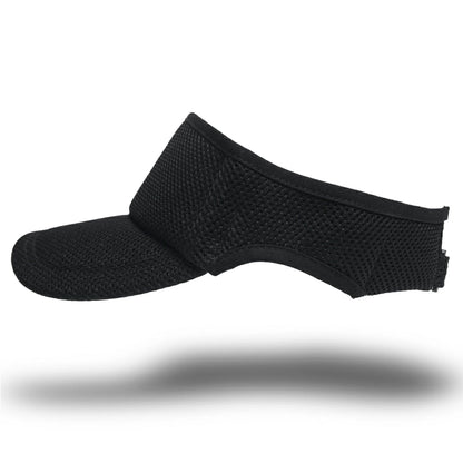 無地 ラウンド メッシュ サンバイザー ビッグワッチ BIGWATCH オールブラック 黒 帽子 スポーツ ダメージ加工無し SBMG-01R 春 夏 秋 UVケア