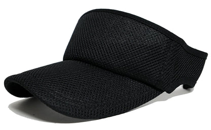 無地 ラウンド メッシュ サンバイザー ビッグワッチ BIGWATCH オールブラック 黒 帽子 スポーツ ダメージ加工無し SBMG-01R 春 夏 秋 UVケア