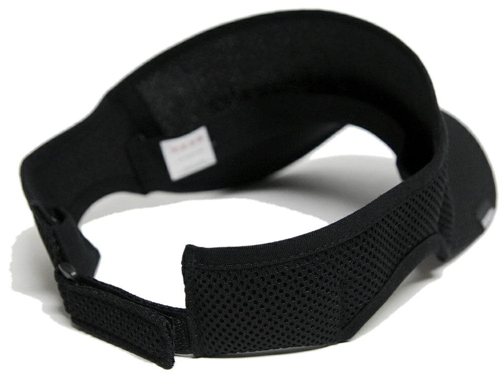 無地 ラウンド メッシュ サンバイザー ビッグワッチ BIGWATCH オールブラック 黒 帽子 スポーツ ダメージ加工無し SBMG-01R 春 夏 秋 UVケア