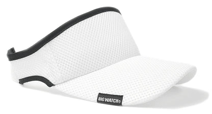 無地 ラウンド メッシュ サンバイザー ビッグワッチ BIGWATCH ホワイト 白 帽子 スポーツ ダメージ加工無し SBMG-03R 春 夏 秋 UVケア
