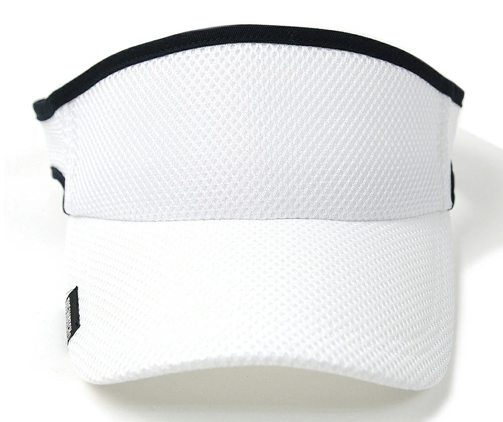 無地 ラウンド メッシュ サンバイザー ビッグワッチ BIGWATCH ホワイト 白 帽子 スポーツ ダメージ加工無し SBMG-03R 春 夏 秋 UVケア