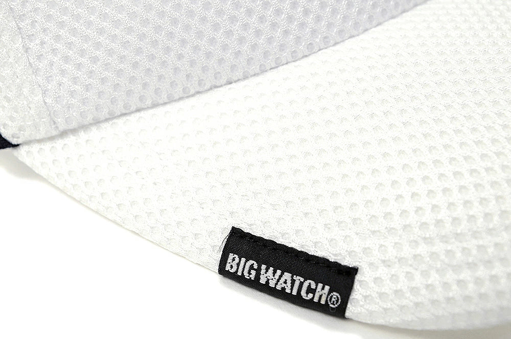 無地 ラウンド メッシュ サンバイザー ビッグワッチ BIGWATCH ホワイト 白 帽子 スポーツ ダメージ加工無し SBMG-03R 春 夏 秋 UVケア