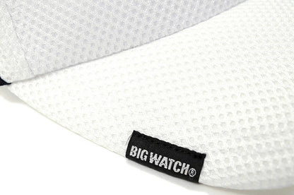 無地 ラウンド メッシュ サンバイザー ビッグワッチ BIGWATCH ホワイト 白 帽子 スポーツ ダメージ加工無し SBMG-03R 春 夏 秋 UVケア