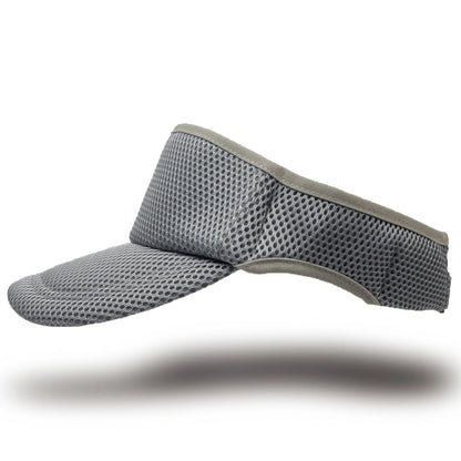 無地 ラウンド メッシュ サンバイザー ビッグワッチ BIGWATCH グレー 帽子 SBMG-04R スポーツ 春 夏 秋 UVケア