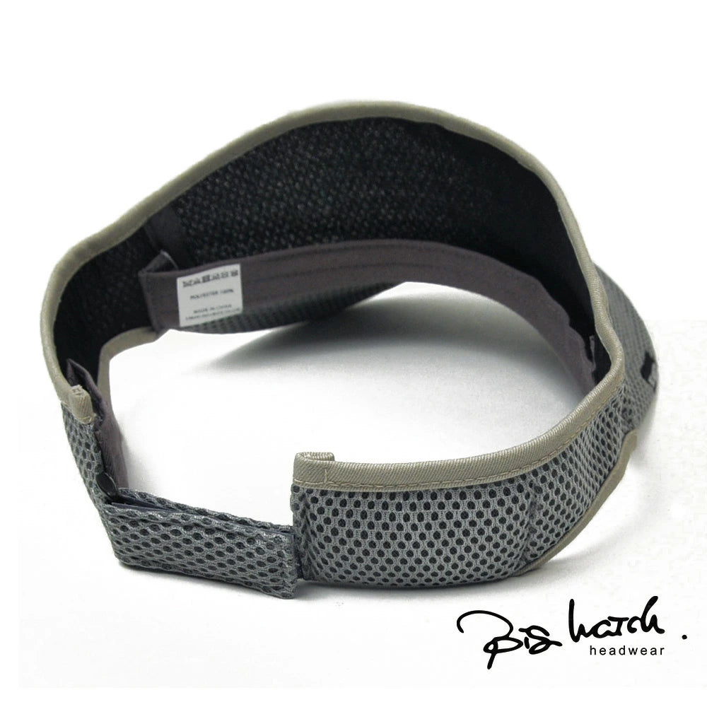無地 ラウンド メッシュ サンバイザー ビッグワッチ BIGWATCH グレー 帽子 SBMG-04R スポーツ 春 夏 秋 UVケア