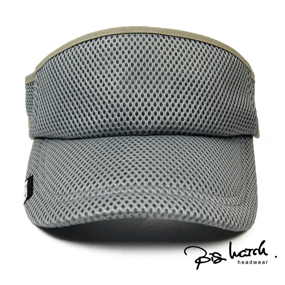 無地 ラウンド メッシュ サンバイザー ビッグワッチ BIGWATCH グレー 帽子 SBMG-04R スポーツ 春 夏 秋 UVケア