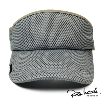 無地 ラウンド メッシュ サンバイザー ビッグワッチ BIGWATCH グレー 帽子 SBMG-04R スポーツ 春 夏 秋 UVケア