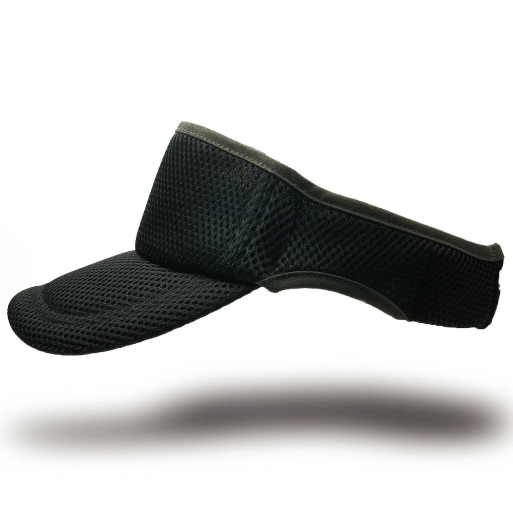 無地 ラウンド メッシュ サンバイザー ビッグワッチ BIGWATCH ブラック 黒 帽子 スポーツ SBMG-05R 春 夏 秋 UVケア