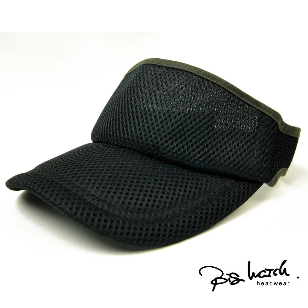 無地 ラウンド メッシュ サンバイザー ビッグワッチ BIGWATCH ブラック 黒 帽子 スポーツ SBMG-05R 春 夏 秋 UVケア
