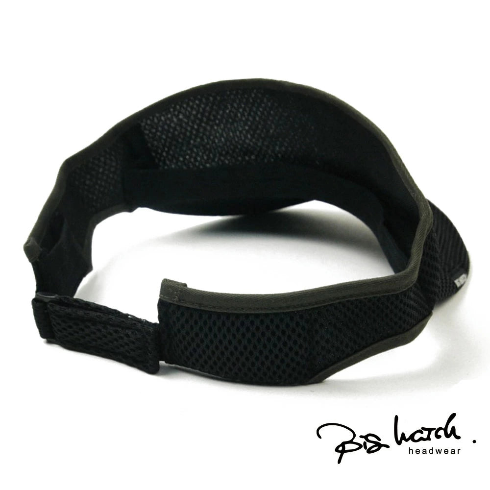 無地 ラウンド メッシュ サンバイザー ビッグワッチ BIGWATCH ブラック 黒 帽子 スポーツ SBMG-05R 春 夏 秋 UVケア