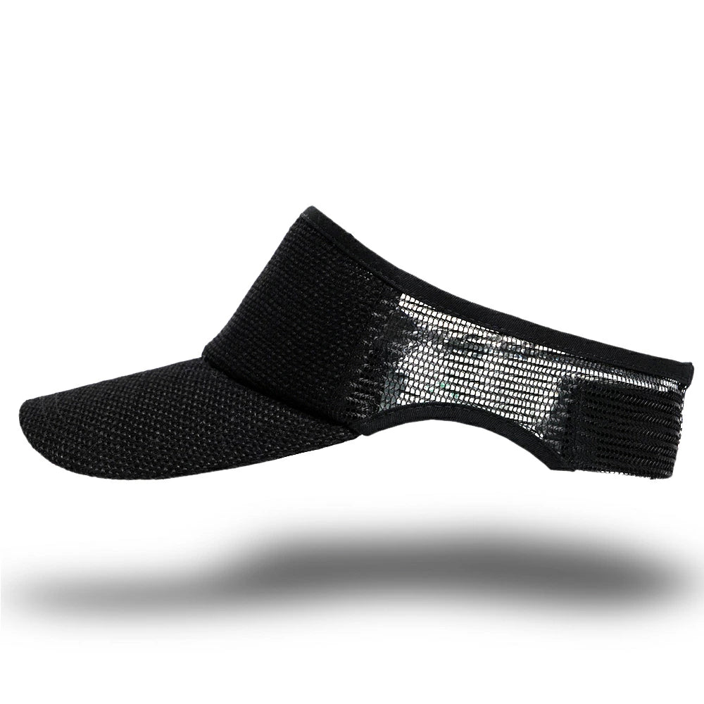 無地 ラウンド ヘンプ サンバイザー ビッグワッチ BIGWATCH オールブラック 黒 帽子 ダメージ加工無し SBMH-01R 春 夏 秋 UVケア