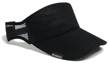 無地 ラウンド ヘンプ サンバイザー ビッグワッチ BIGWATCH オールブラック 黒 帽子 ダメージ加工無し SBMH-01R 春 夏 秋 UVケア
