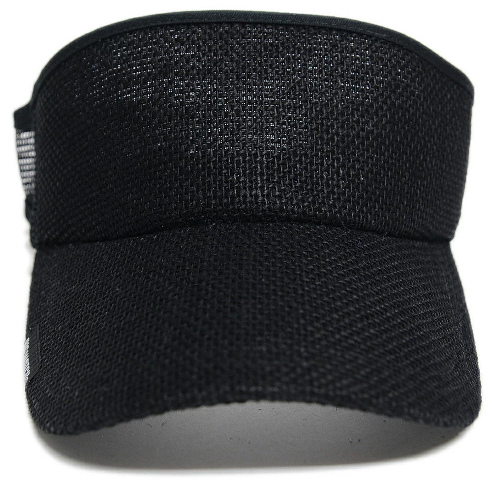 無地 ラウンド ヘンプ サンバイザー ビッグワッチ BIGWATCH オールブラック 黒 帽子 ダメージ加工無し SBMH-01R 春 夏 秋 UVケア