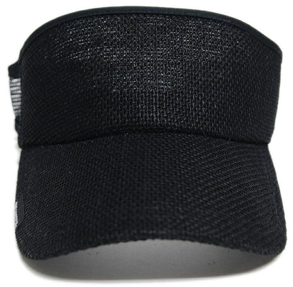 無地 ラウンド ヘンプ サンバイザー ビッグワッチ BIGWATCH オールブラック 黒 帽子 ダメージ加工無し SBMH-01R 春 夏 秋 UVケア