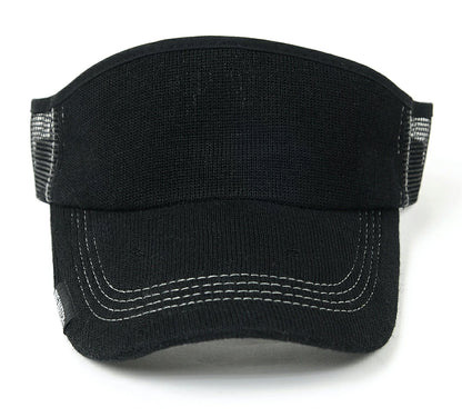 無地 ヘンプMIX サンバイザー ビッグワッチ BIGWATCH ブラック 黒 帽子 ダメージ加工無し SBMH-02 春 夏 秋 UVケア