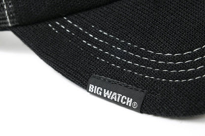 無地 ヘンプMIX サンバイザー ビッグワッチ BIGWATCH ブラック 黒 帽子 ダメージ加工無し SBMH-02 春 夏 秋 UVケア