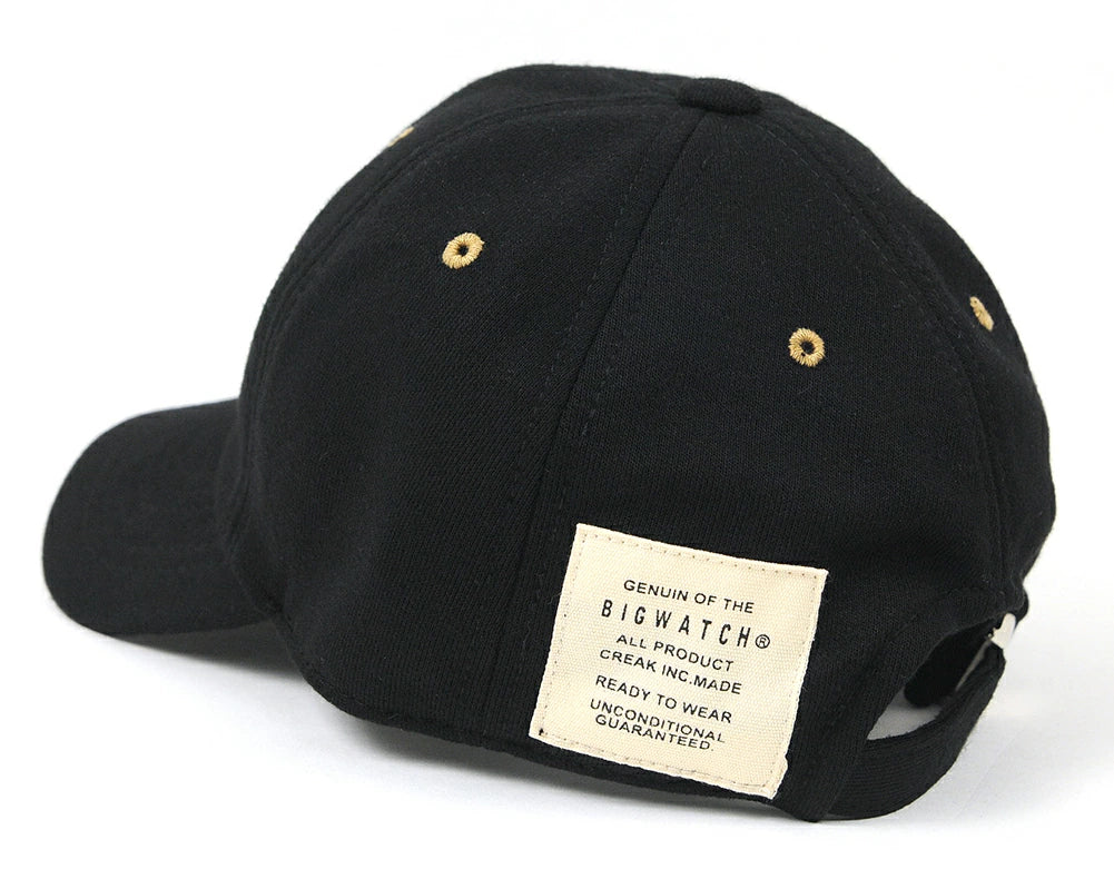 スウェット 6パネルキャップ BIGWATCH正規品 黒ブラック コットンキャップ ビッグサイズ ビッグワッチ コットン ゴルフキャップ スポーツ SCP-10 春 夏 秋 UVケア