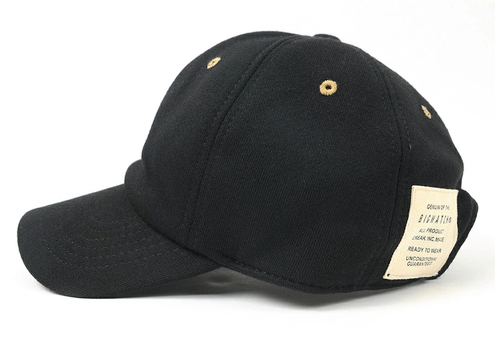 スウェット 6パネルキャップ BIGWATCH正規品 黒ブラック コットンキャップ ビッグサイズ ビッグワッチ コットン ゴルフキャップ スポーツ SCP-10 春 夏 秋 UVケア
