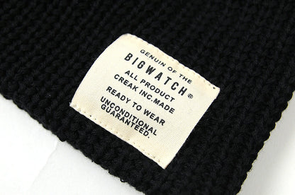 ラージスケール BIGWATCH ビッグワッチ 正規品 ブラック 黒 ニットキャップ ロック系 ルーズ ニットワッチ ニット帽子 サイズ ST-03 春 秋 冬