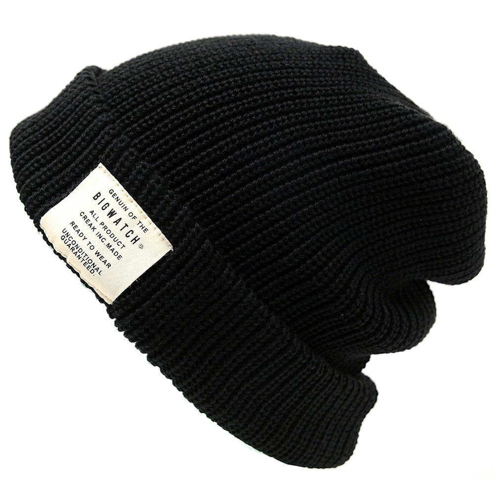 ショート ラージスケール ビッグワッチ BIGWATCH正規品 ブラック 黒 ST-05 ローゲージ ニットキャップ ルーズ ニットワッチ ニット帽 折り返し