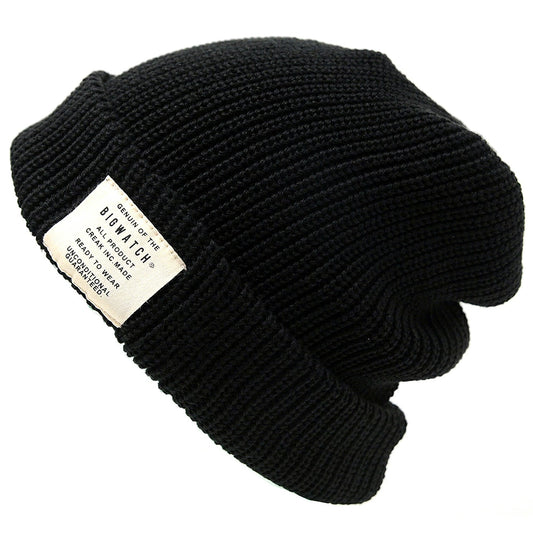 ショート ラージスケール ビッグワッチ BIGWATCH正規品 ブラック 黒 ST-05 ローゲージ ニットキャップ ルーズ ニットワッチ ニット帽 折り返し