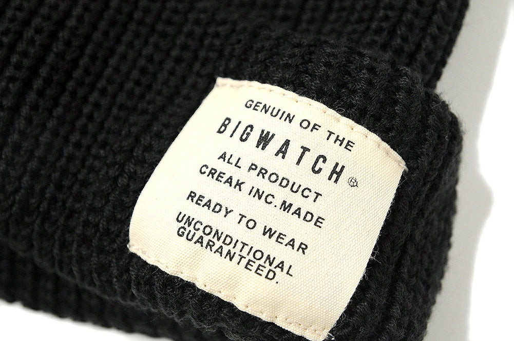 ショート ラージスケール ビッグワッチ BIGWATCH正規品 ブラック 黒 ST-05 ローゲージ ニットキャップ ルーズ ニットワッチ ニット帽 折り返し