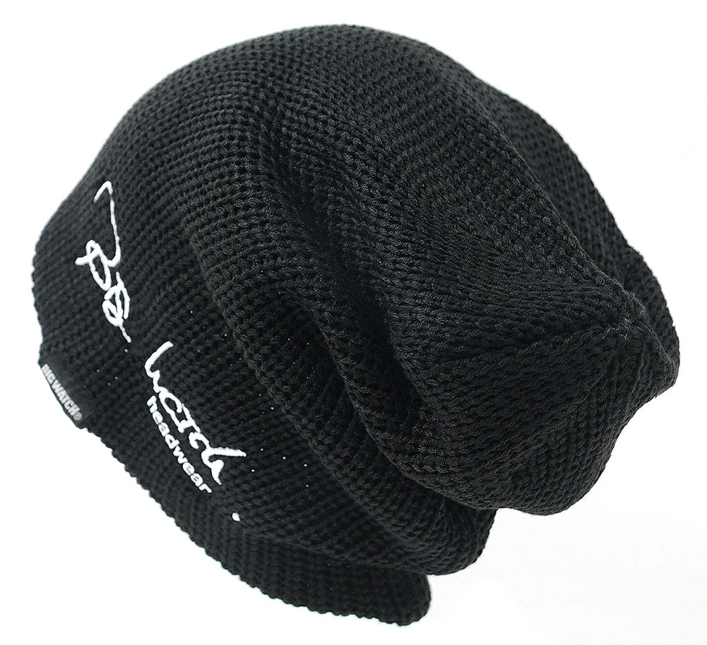 刺繍 ラージスケール BIGWATCH ビッグワッチ 正規品 ブラック 黒 ニットキャップ ルーズ ニットワッチ ニット帽子 サイズ ST-06 春 秋 冬