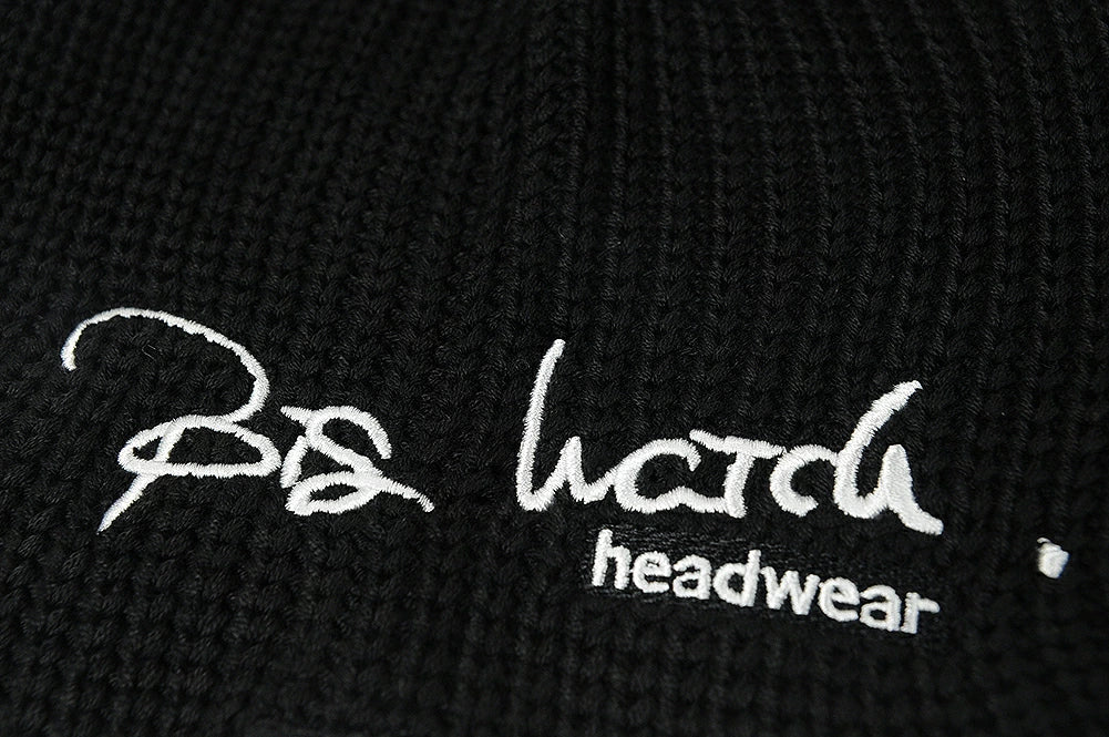 刺繍 ラージスケール BIGWATCH ビッグワッチ 正規品 ブラック 黒 ニットキャップ ルーズ ニットワッチ ニット帽子 サイズ ST-06 春 秋 冬