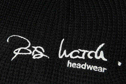 刺繍 ラージスケール BIGWATCH ビッグワッチ 正規品 ブラック 黒 ニットキャップ ルーズ ニットワッチ ニット帽子 サイズ ST-06 春 秋 冬