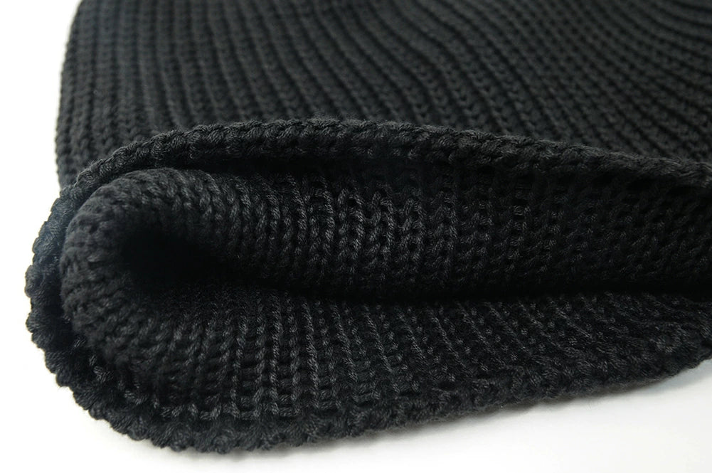 刺繍 ラージスケール BIGWATCH ビッグワッチ 正規品 ブラック 黒 ニットキャップ ルーズ ニットワッチ ニット帽子 サイズ ST-06 春 秋 冬