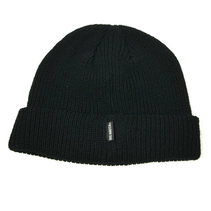 刺繍 ロゴ ニットキャップ ビッグワッチ正規品 ブラック/黒 ルーズ ニット帽 ざっくり編み 折り返し ST-07 帽子