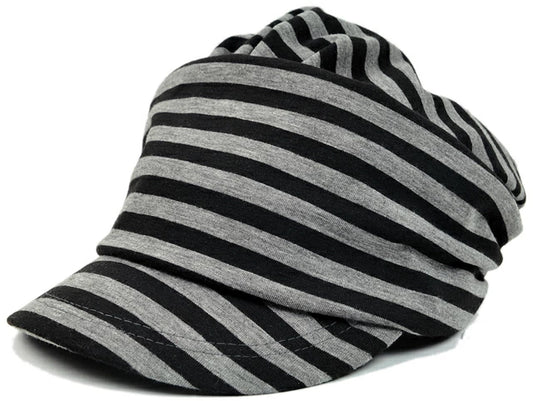 シェードニットキャップ ブラック グレー ボーダー T-12 春 夏 秋 UVケア/ビッグワッチ BIGWATCH正規品