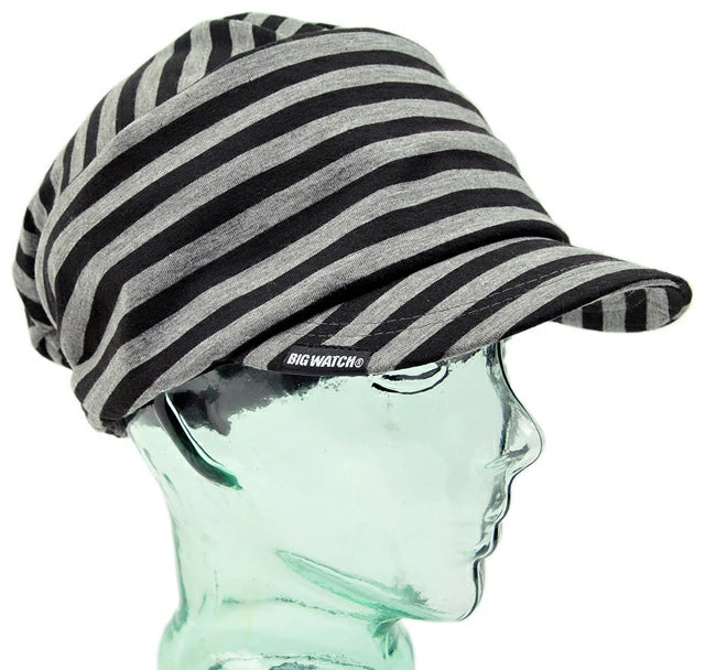 シェードニットキャップ ブラック グレー ボーダー T-12 春 夏 秋 UVケア/ビッグワッチ BIGWATCH正規品