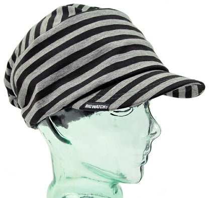 シェードニットキャップ ブラック グレー ボーダー T-12 春 夏 秋 UVケア/ビッグワッチ BIGWATCH正規品