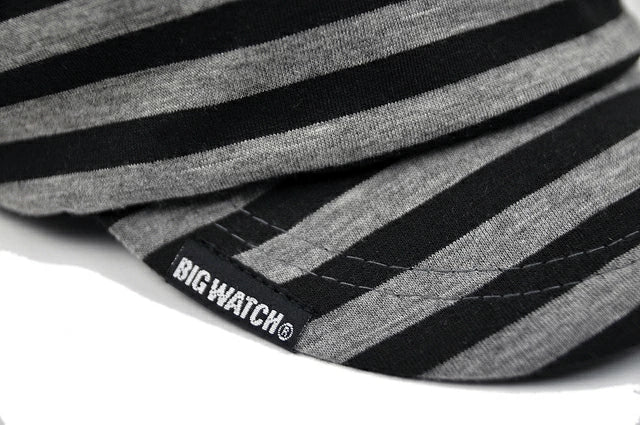 シェードニットキャップ ブラック グレー ボーダー T-12 春 夏 秋 UVケア/ビッグワッチ BIGWATCH正規品