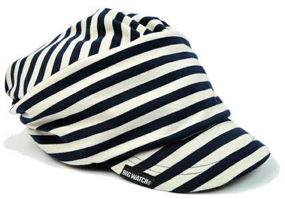 ボーダー シェード ニットBIGWATCH ネイビー ナチュラル ニットキャップ ルーズ キャスケット つば付帽子 サイズ T-13 春 夏 秋 UVケア/ビッグワッチ