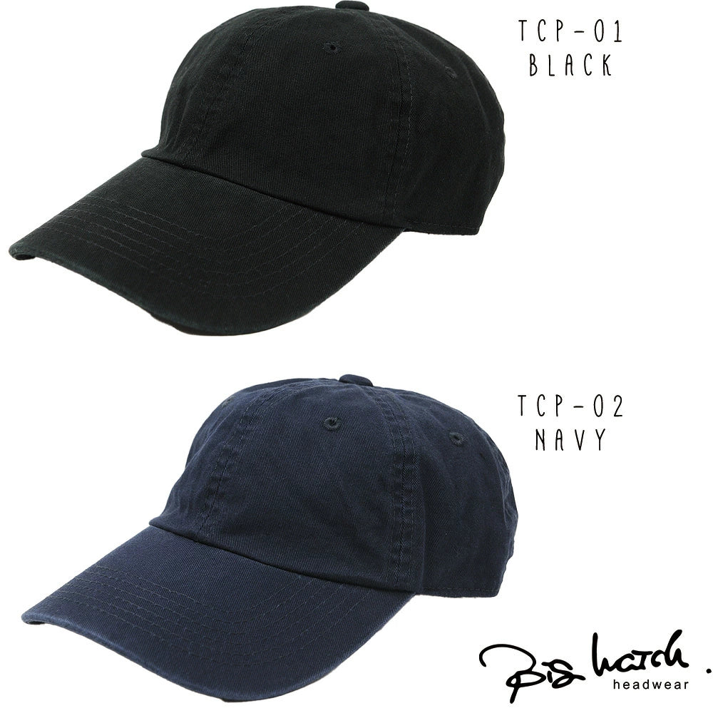 コットン キャップ BIGWATCH正規品 8色 黒/ブラック ローキャップ ビッグサイズ ビッグワッチ 6パネルキャップ TCP-01