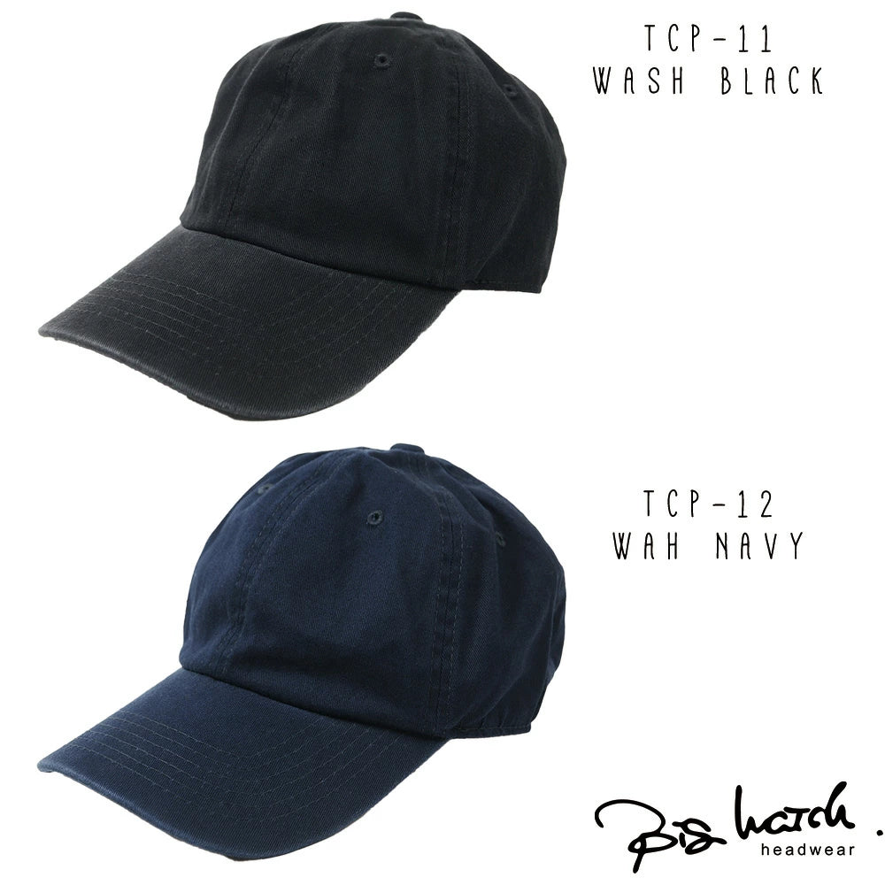 コットン キャップ BIGWATCH正規品 8色 黒/ブラック ローキャップ ビッグサイズ ビッグワッチ 6パネルキャップ TCP-01