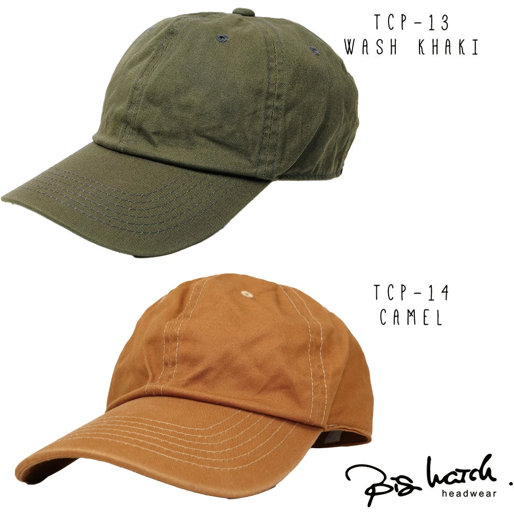 コットン キャップ BIGWATCH正規品 8色 黒/ブラック ローキャップ ビッグサイズ ビッグワッチ 6パネルキャップ TCP-01