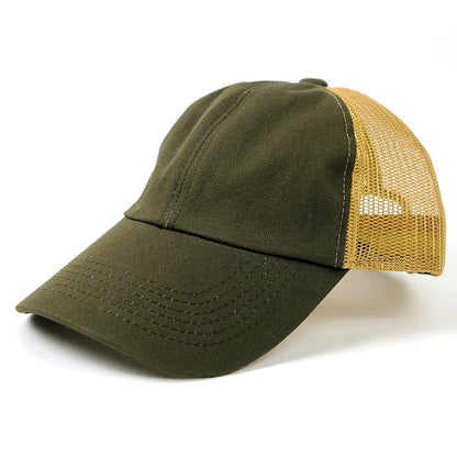 コットンキャップ BIGWATCH正規品 カーキ/ベージュ ローキャップ ビッグサイズ ビッグワッチ メッシュ ゴルフキャップ スポーツ TCP-03M 春 夏 秋 UVケア