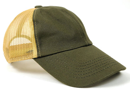 コットンキャップ BIGWATCH正規品 カーキ/ベージュ ローキャップ ビッグサイズ ビッグワッチ メッシュ ゴルフキャップ スポーツ TCP-03M 春 夏 秋 UVケア