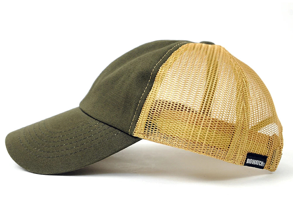 コットンキャップ BIGWATCH正規品 カーキ/ベージュ ローキャップ ビッグサイズ ビッグワッチ メッシュ ゴルフキャップ スポーツ TCP-03M 春 夏 秋 UVケア