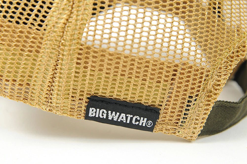 コットンキャップ BIGWATCH正規品 カーキ/ベージュ ローキャップ ビッグサイズ ビッグワッチ メッシュ ゴルフキャップ スポーツ TCP-03M 春 夏 秋 UVケア