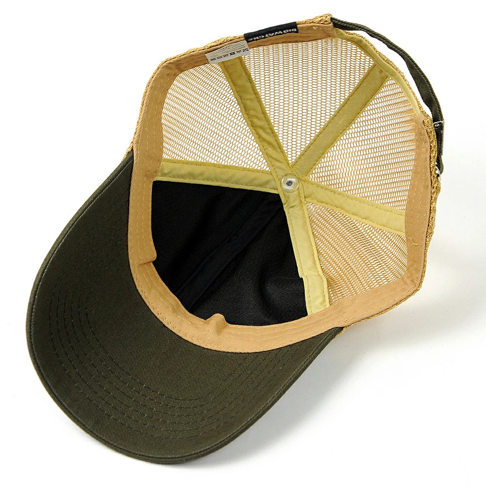 コットンキャップ BIGWATCH正規品 カーキ/ベージュ ローキャップ ビッグサイズ ビッグワッチ メッシュ ゴルフキャップ スポーツ TCP-03M 春 夏 秋 UVケア