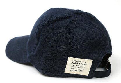 無地 ヘンプニットコットン ローキャップ BIGWATCH ネイビー 紺 TCP-06 ローキャップ コットン ビッグワッチ 秋冬